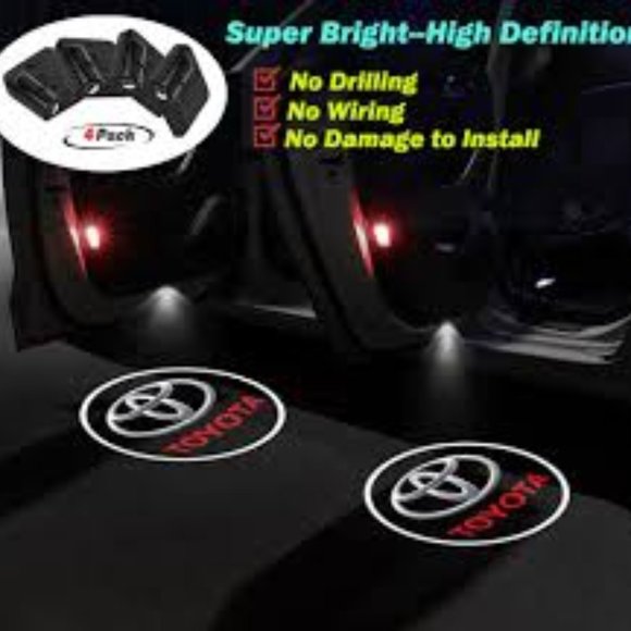 4x PCs Toyota Logo Wireless Car Door Welcome Laser Projector Emblem - Picture 1 of 9
